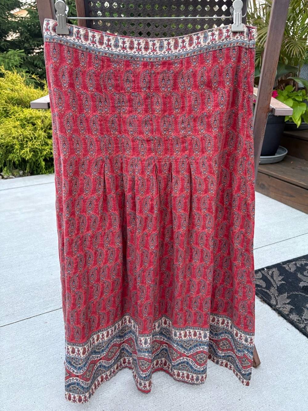 The Territory Ahead Red Print Maxi Skirt